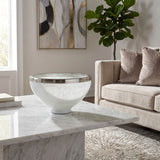 Van Nuys White Glass Bowl with Ring Decor