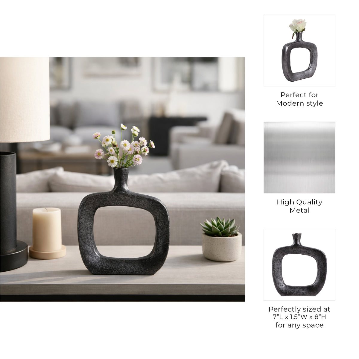 Brewerbrook Black/Silver Vase