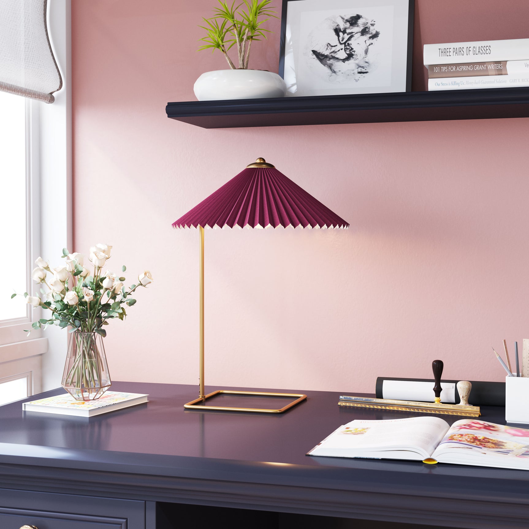 Charo Red & Gold Table Lamp