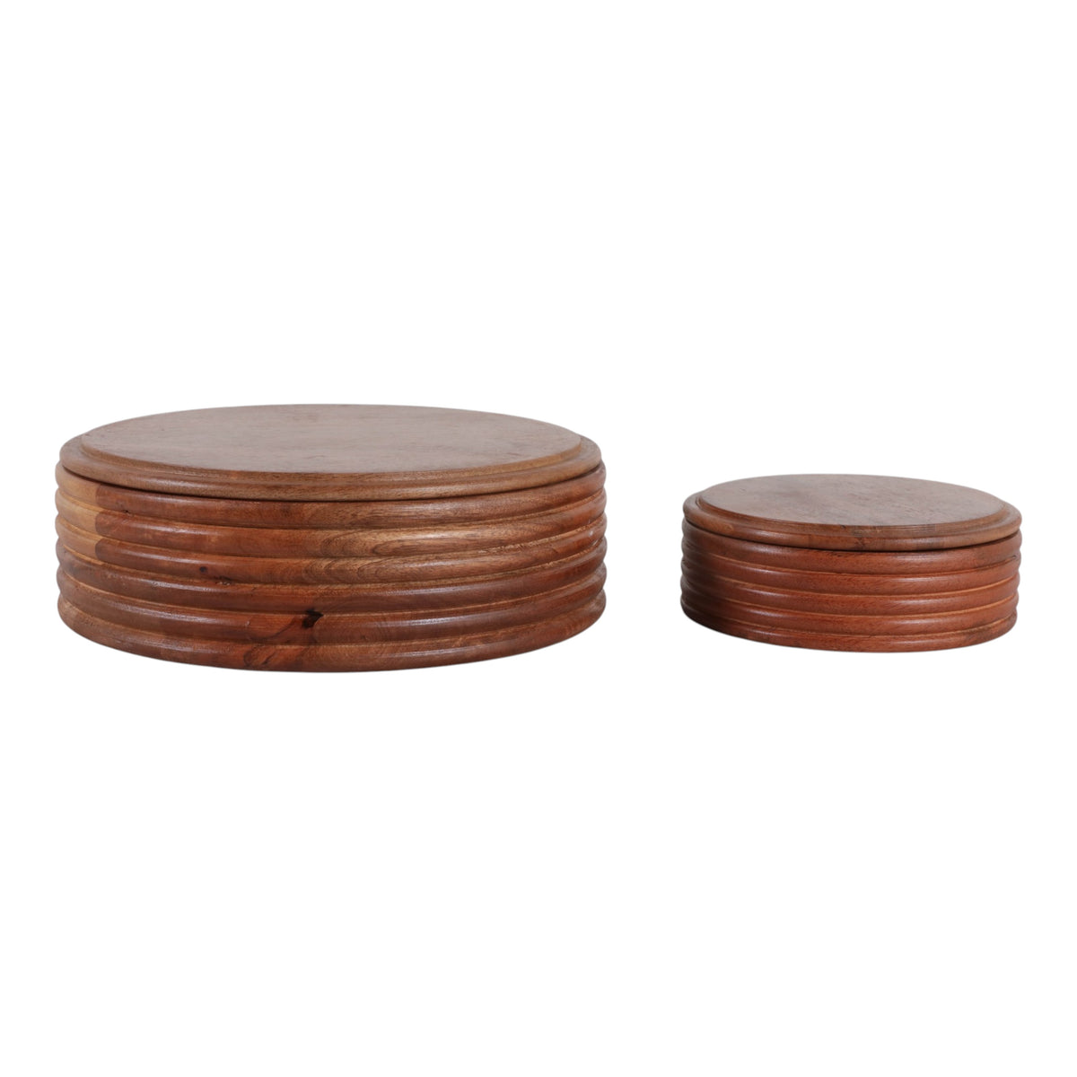 Riego Brown/Tan Wooden Boxes (Set of 2)