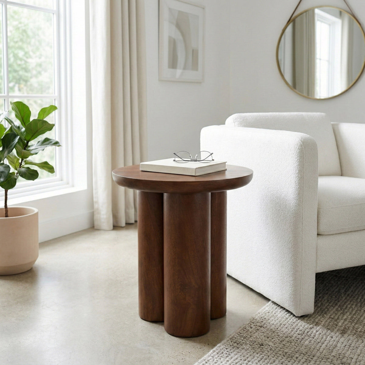 Verdi Brown Wood Scandinavian Side Table