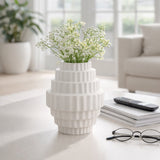 Hayes White Textured Staggered Vase