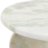 Canebrake Light Green Round Marble Accent Table