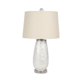 Clam Beach Champagne/Cream Capiz Table Lamp with Acrylic Base