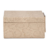 El Sueno Nude Faux Leather Square Metallic Box