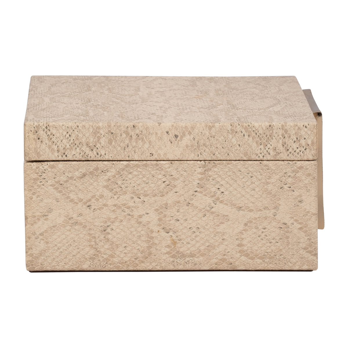 El Sueno Nude Faux Leather Square Metallic Box