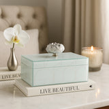 Pollock Silver Sparkly Geo Glass Box with Stone Top