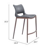 Ace Dark Gray & Walnut Counter Stool (Set of 2)
