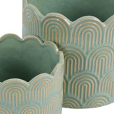 Morganwind Sage Green Arch Planters (Set of 2)