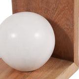Mono Lake Natural/White Bookends with Marble Orb (Set of 2)