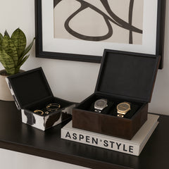 Essexland Ivory/Brown/Tan Boxes (Set of 2)