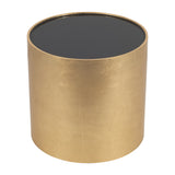 Kinyon Black/Gold Wood Glass Side Table