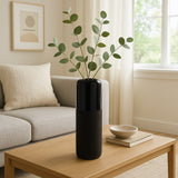Coromar Black Ceramic Grooved Vase