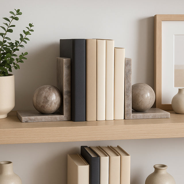 Elmo Tan Morchana Ball on Base Bookends (Set of 2)