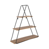Iron Horse Brown/Black Metal and Wood Triangle Wall Shelf