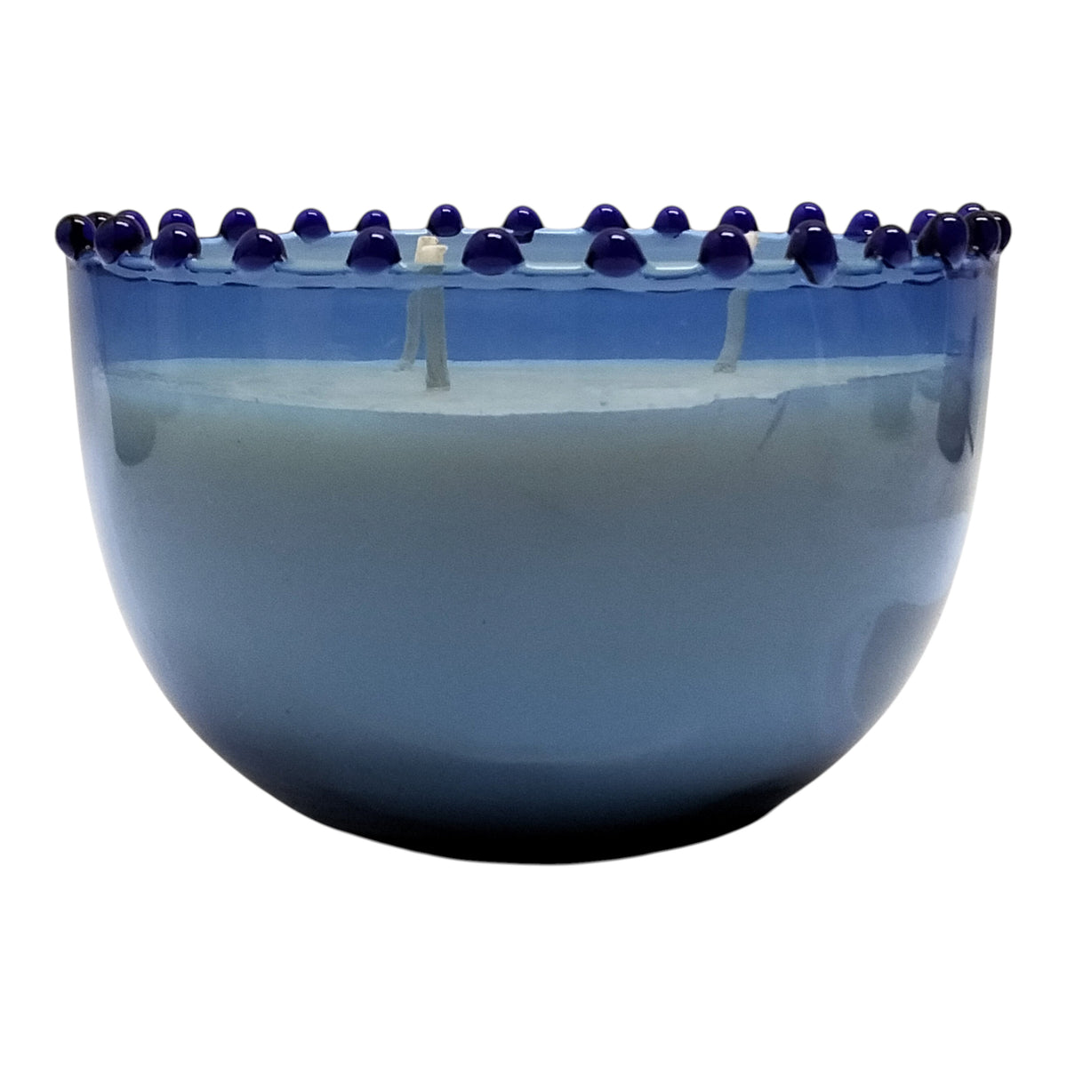 Mendocino Blue Jasmine Beaded Trim Candle