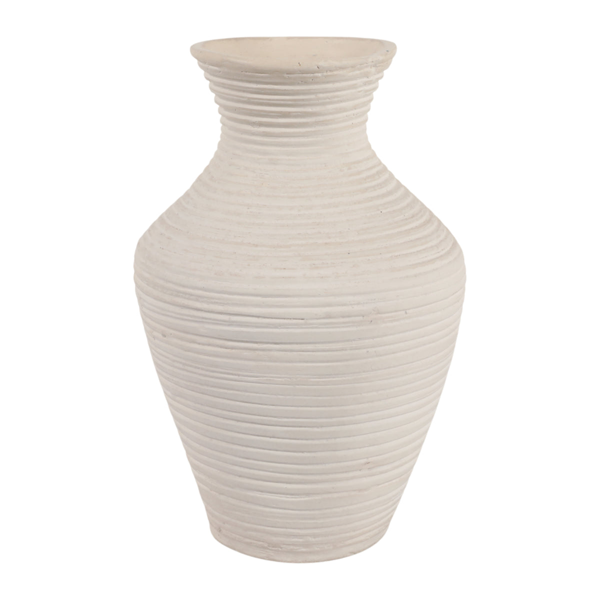 Brazos Ivory Medium Paper Mache Ribbed Vase