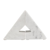 Vestil White Marble Right Triangle Bookends (Set of 2)