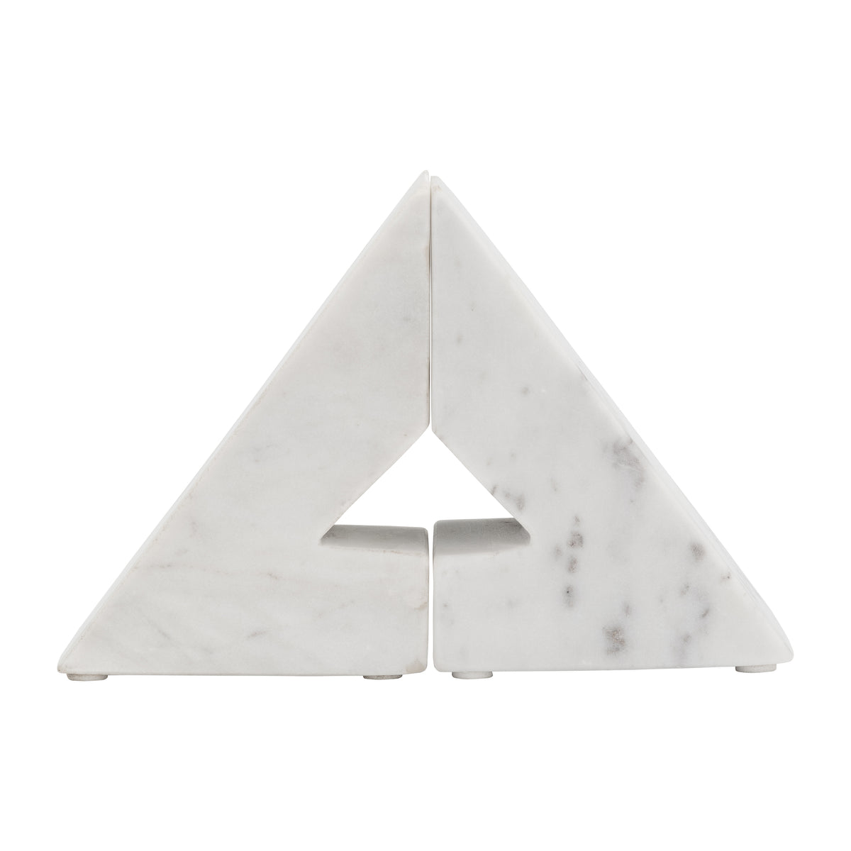 Vestil White Marble Right Triangle Bookends (Set of 2)
