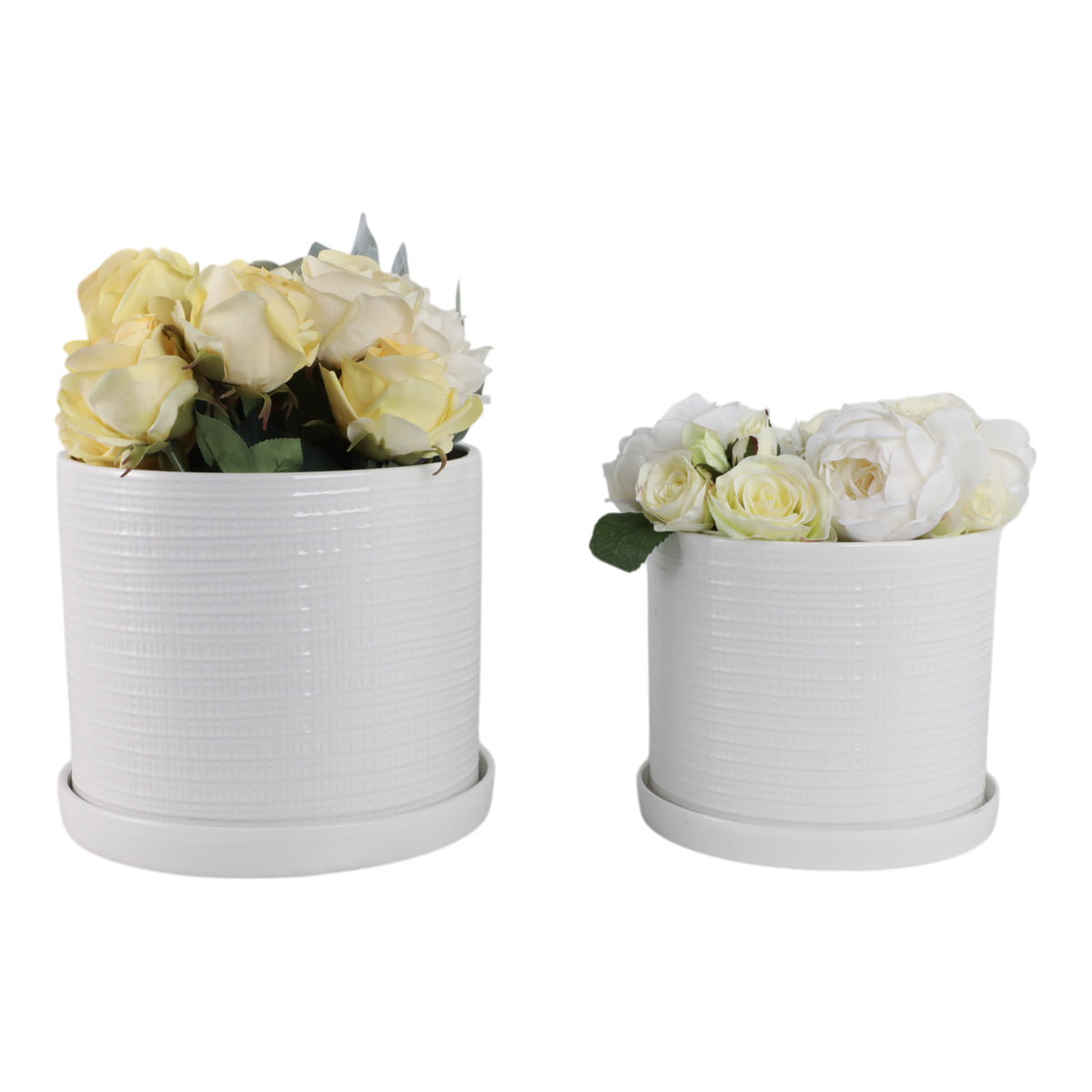Reedburn White Planters (Set of 2)