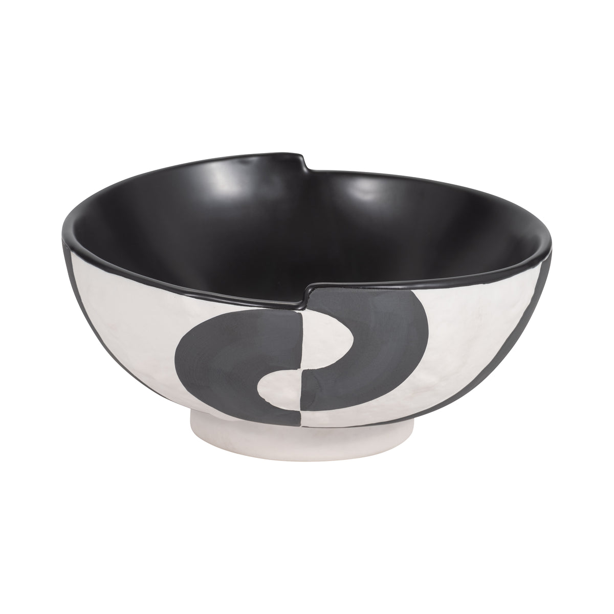 Lindcove Black/White Contemporary Deep Bowl