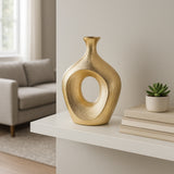Hardencliff Gold Scratched Oval Vase