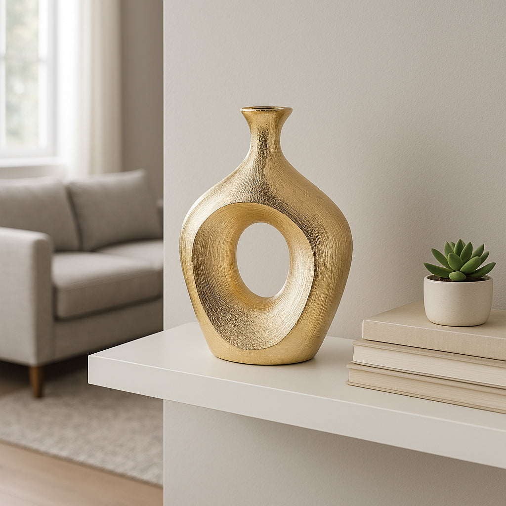 Hardencliff Gold Scratched Oval Vase