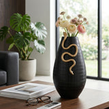 Lucashaven Black/Gold Large Vase