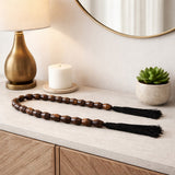 Calflax Bronze/Brown Long Bicone Bead Garland