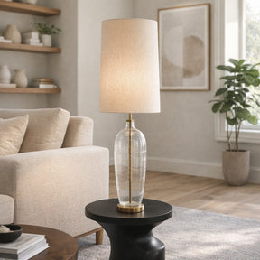 Sheltonbrook Clear/Ivory/Gold Lamp