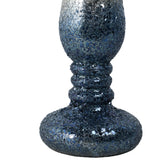 Woodman Silver/Blue Crackle Candle Holder