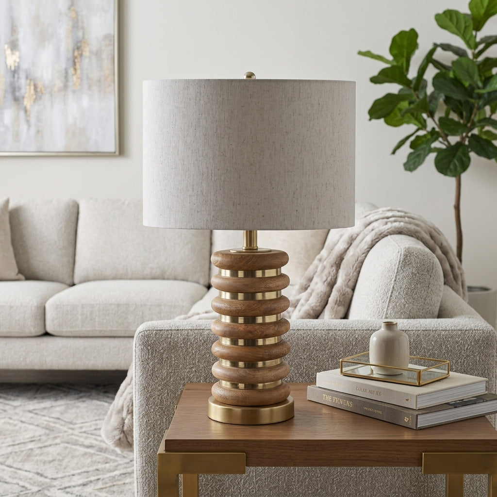 Blantonburn Brown/Gold/Ivory Lamp