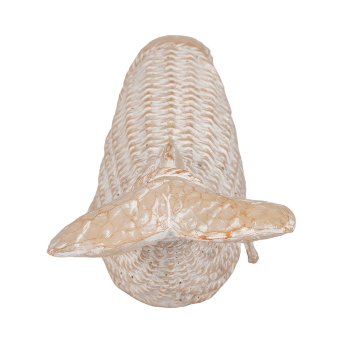 Berg White Resin Wicker Beluga Whale