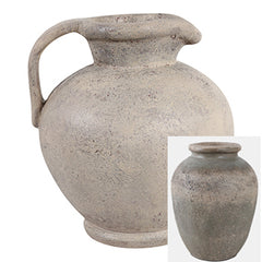 Dunlapburn Ivory/Green Terracotta Pitcher Vase