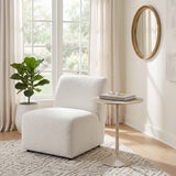 Bostonia Gold/White Etched Metal Coastal Side Table