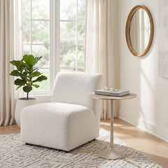 Bostonia Gold/White Etched Metal Coastal Side Table