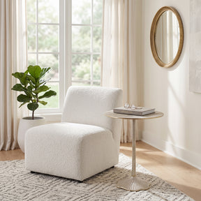 Bostonia Gold/White Etched Metal Coastal Side Table