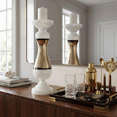 Lafayette White Large Glass Candle Holder