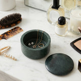 Curtner Green Curved Edge Round Marble Box