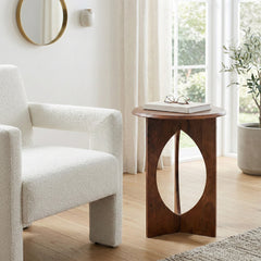 Sierraville Dark Brown Wood Modern Side Table