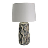 Swanton Blue Ceramic Table Lamp with Linen Lampshade