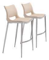 Ace Light Pink & Silver Barstool (Set of 2)
