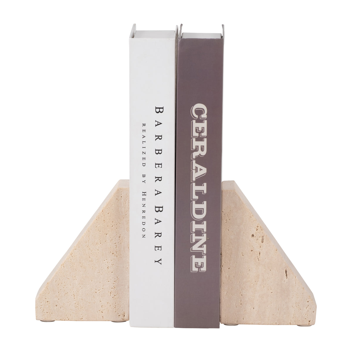 Bingham Tan Travertine Triangle Bookends (Set of 2)