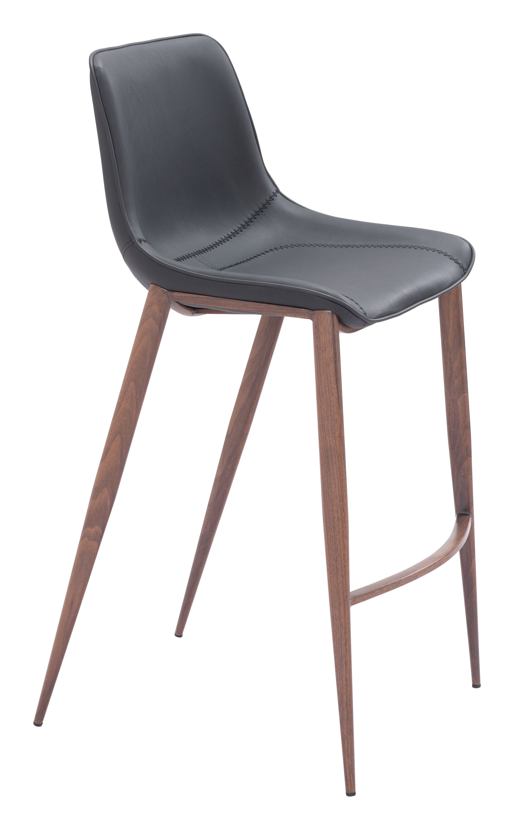 Magnus Black & Walnut Barstool (Set of 2)