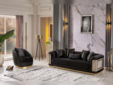 Elegance Black 3-pieces (Sofa & Loveseat & Chair) Living Room Set