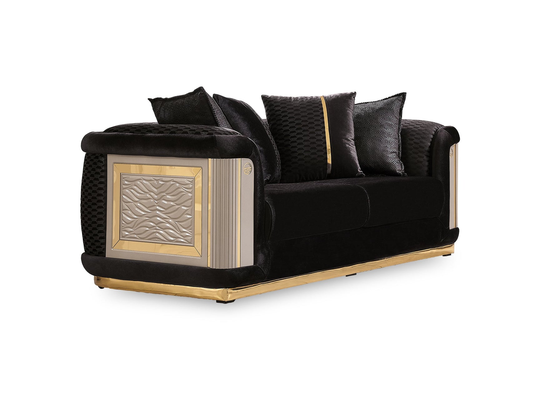 Elegance Black 3-pieces (Sofa & Loveseat & Chair) Living Room Set