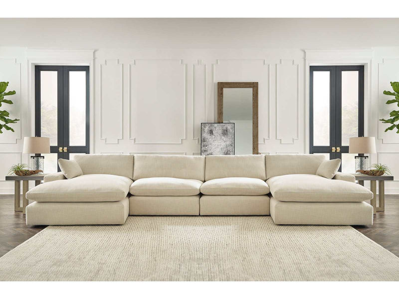 Elyza Linen 4pc "U" Shape Sectional Sofa - Ornate Home
