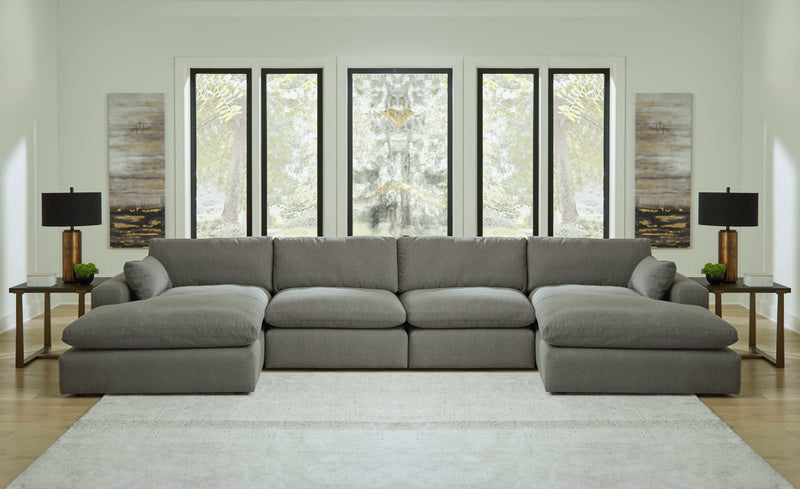 Elyza Smoke 4pc "U" Shape Sectional Sofa - Ornate Home