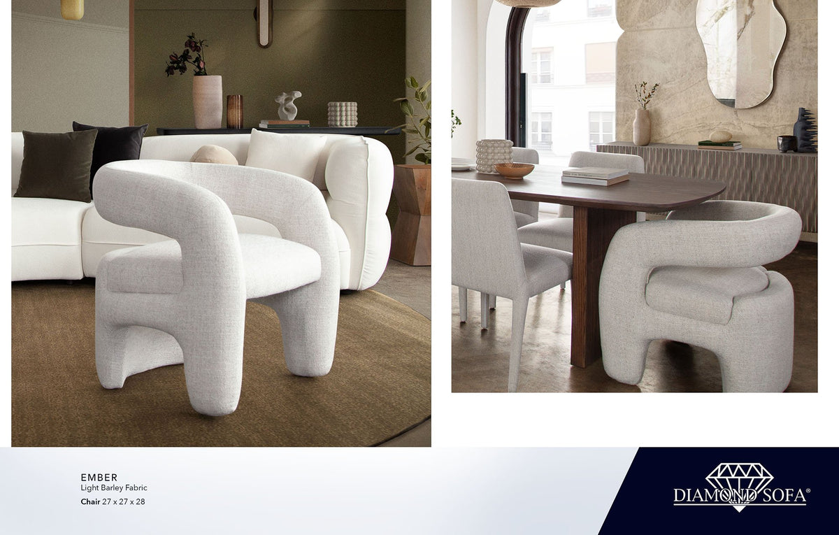 Ember Light Barley Fabric Chair (Set of 2) - Ornate Home
