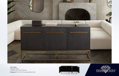 Encore Grey Oak Metal Sideboard - Ornate Home